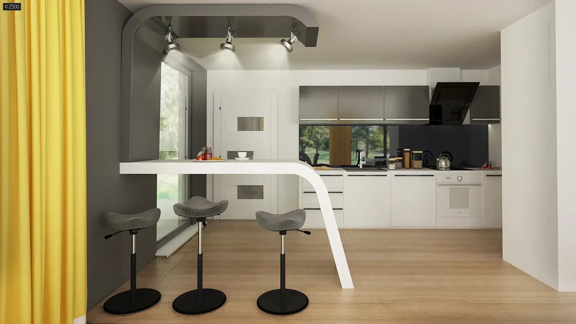 Z378 B maja – sisevaade elutuba ja köök